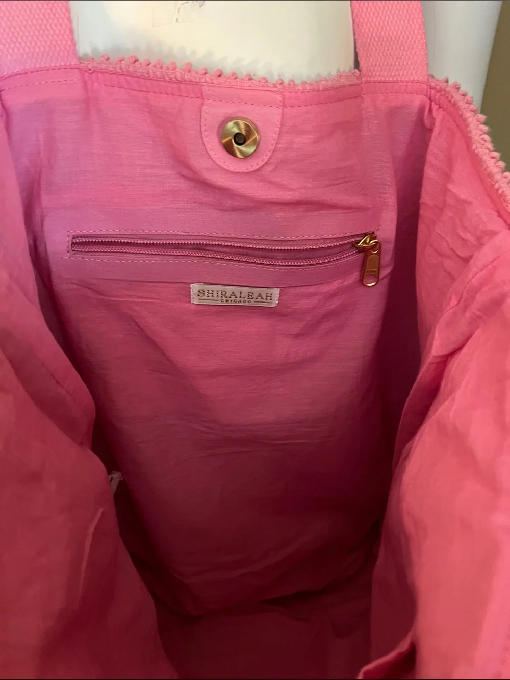 Shiraleah Pink Textured Tote Bag - Womens Beach & Casual Carryall
